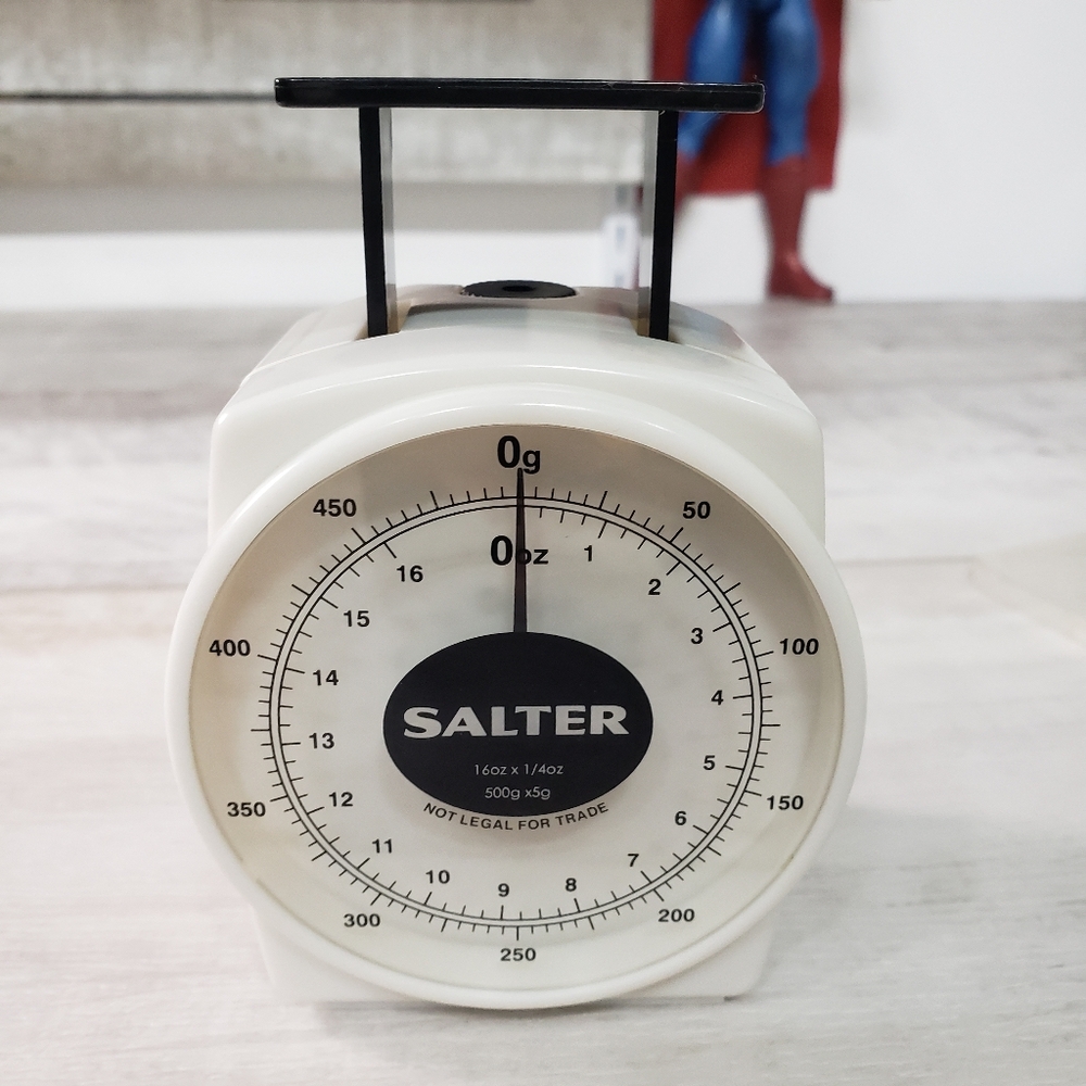 Vintage SALTER Mechanical Kitchen Scale with Storage Container 16 oz.